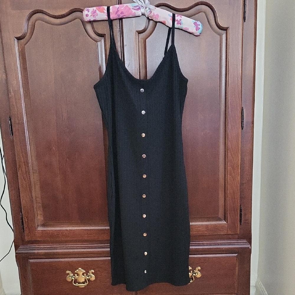 NWOT Elegant Black Button-Down Dress